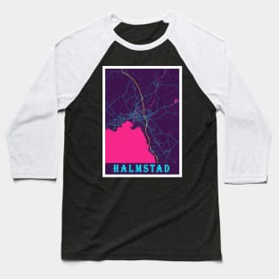 Halmstad Neon City Map Baseball T-Shirt